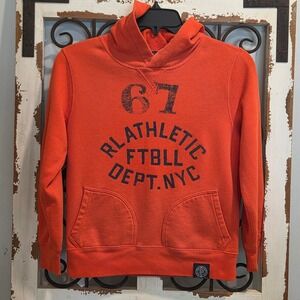 Polo Ralph Lauren Boys Orange 67 RL Athletic Football Hoodie Sweatshirt Size S 8